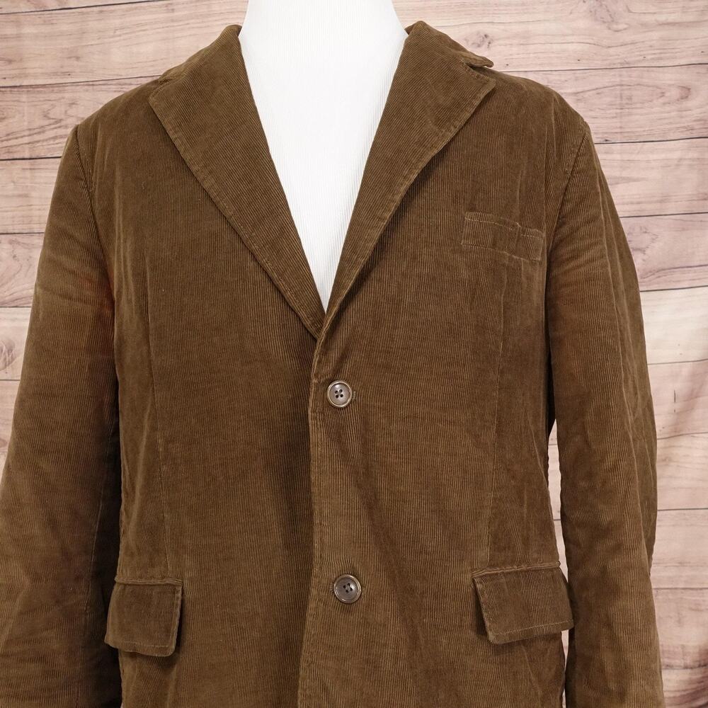 Faconnable‎ Jeans Blazer Mens Large Brown Corduroy 2 Button Sport Coat Jacket